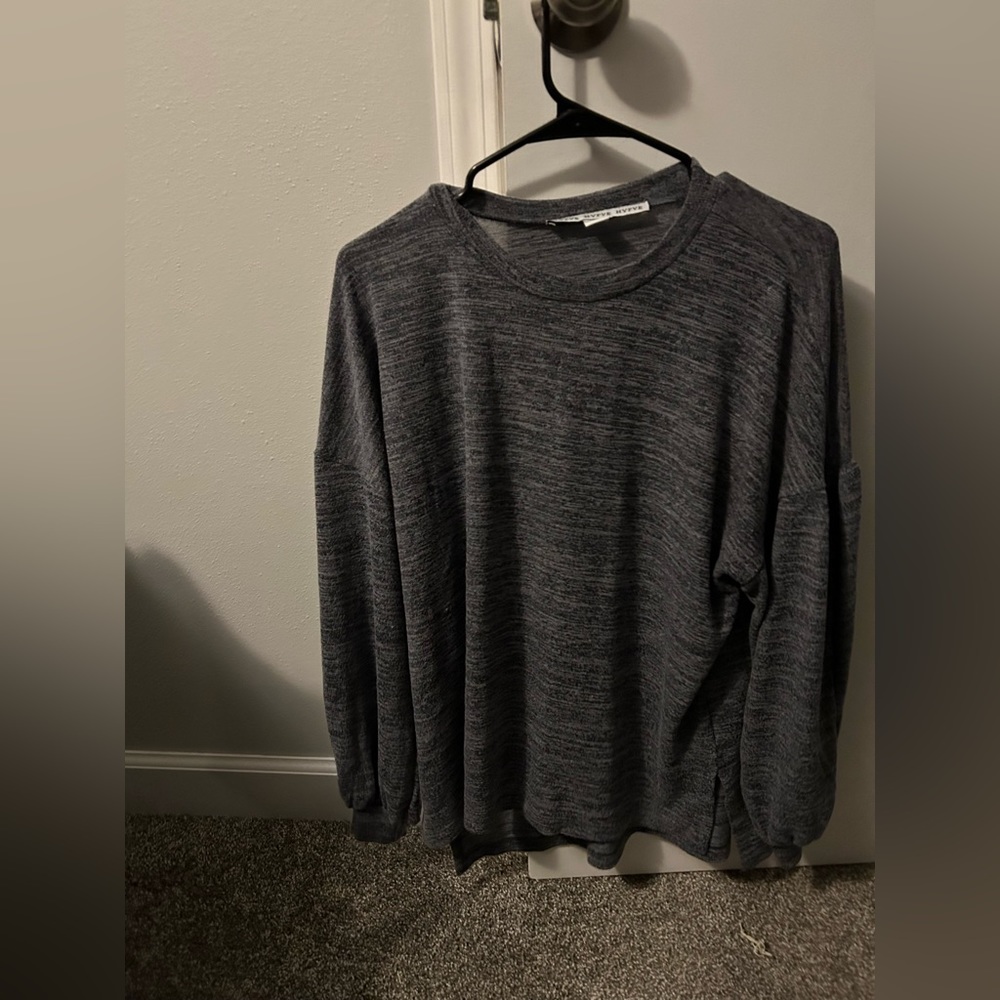 Navy balloon sleeve shirt